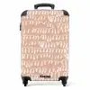 Golvende witte luslijnen op terracotta achtergrond NBS - Handbagage koffer - Volwassenen Unisex middel -productfoto_recht