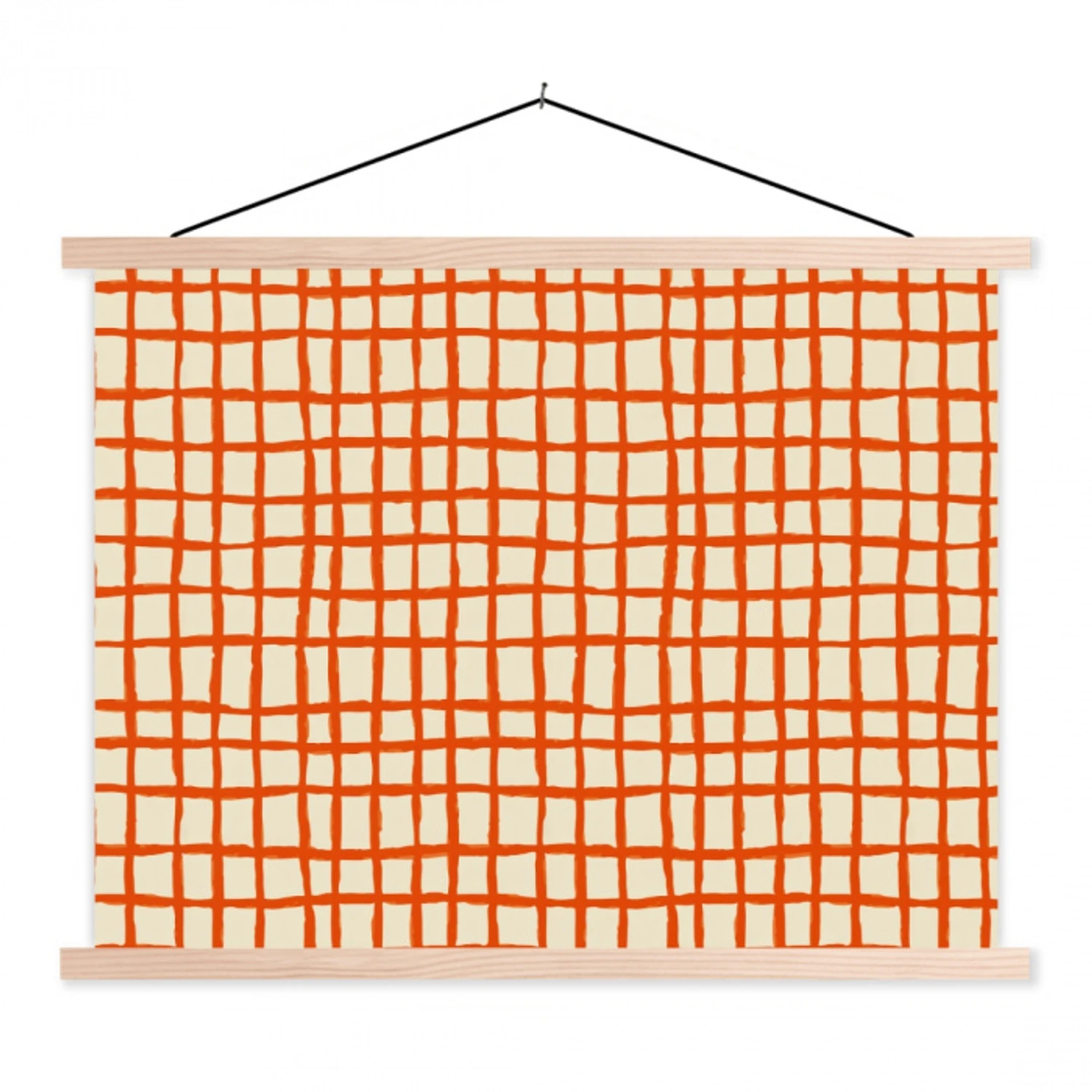 Patroon - Lijnen - Oranje textielposter latten blank klein 122 -3d