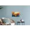 Bloemen - Dahlia - Kunst - Oranje - Watercolor Muursticker klein -plant