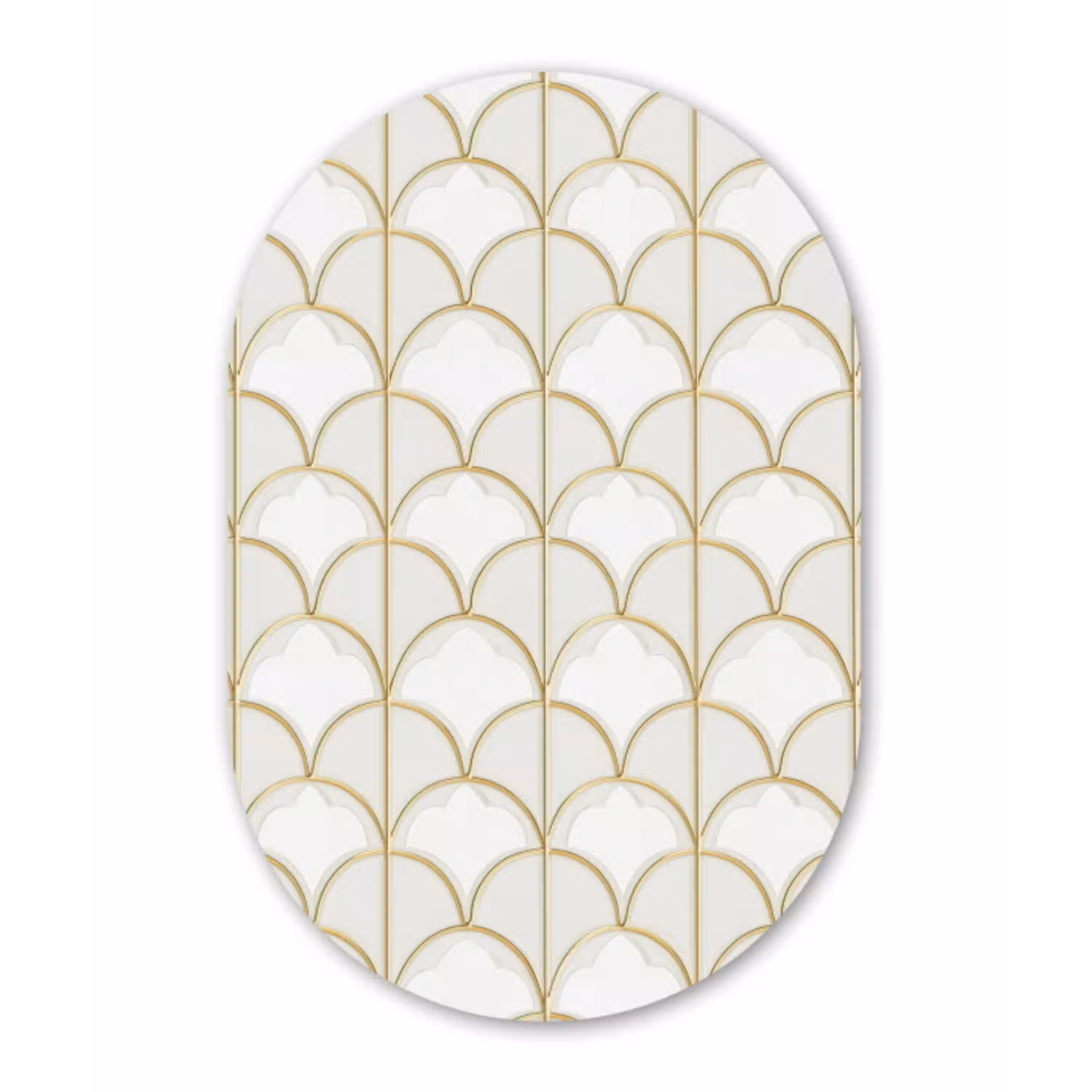 Mozaïek - Bogen - Goud Wandcirkel Ovaal Aluminium middel 839 -3d