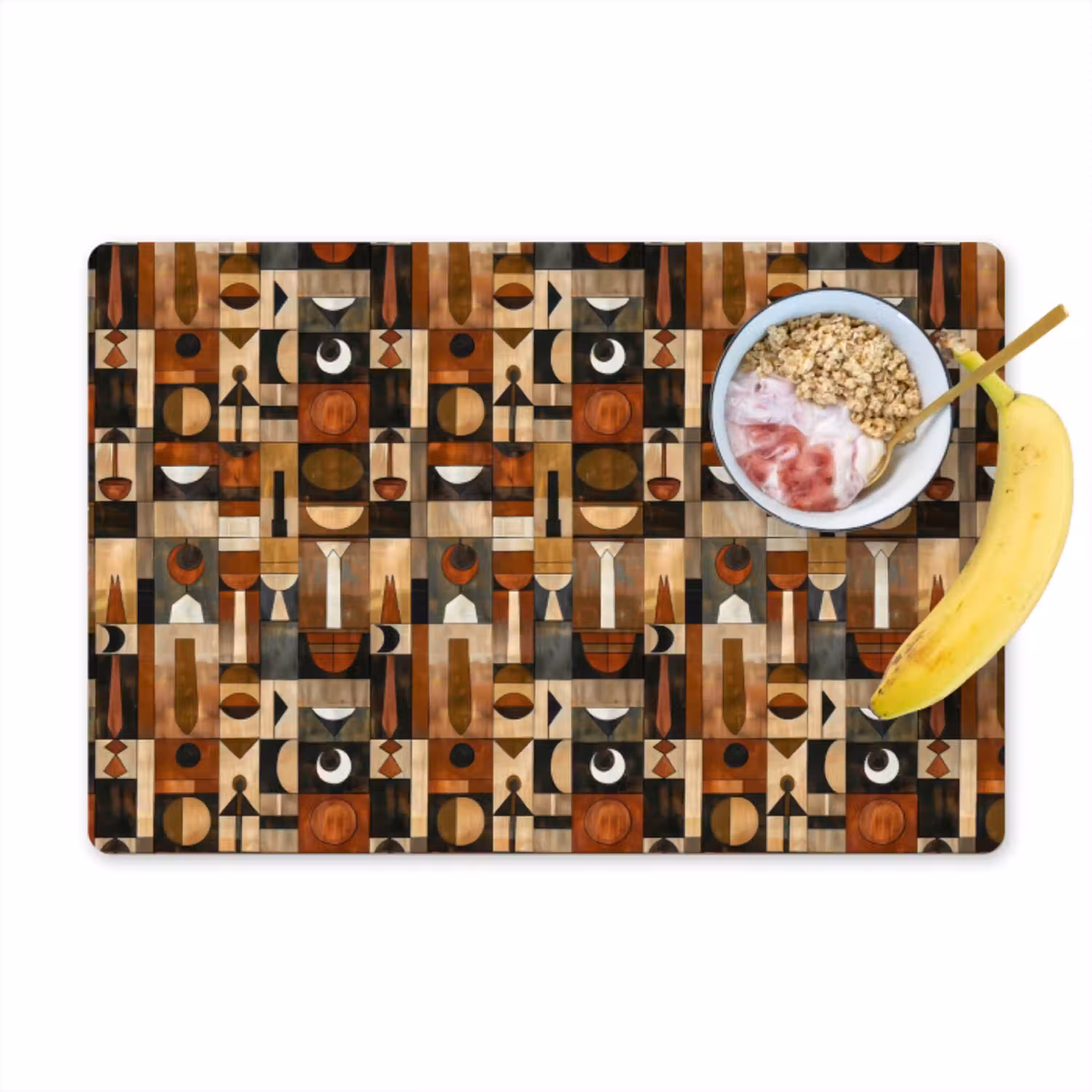 Terracotta - Geometrisch - Mid-Century - Patroon Placemat vinyl groot 368 -zzzproduct_Kitchenyeah-website