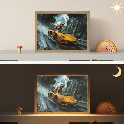 T-Rex - Auto - Regenwoud Light Box met batterij (Wandlamp kind) middel -sfeer3_kind