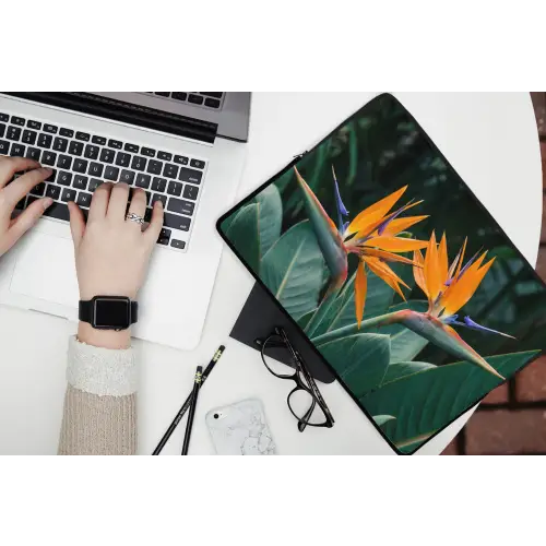 Paradijsvogel - Bloem - Exotisch laptophoes neopreen klein -bureau