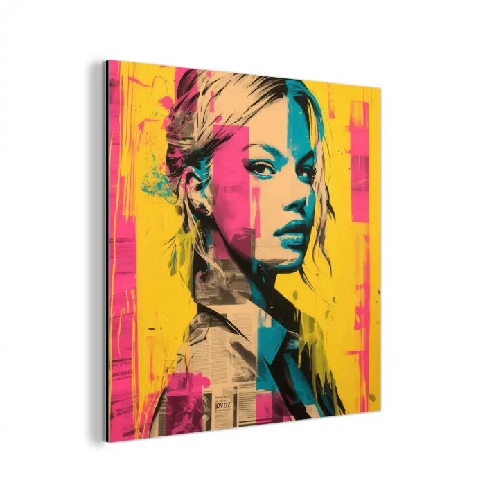 Vrouw - Verfstrepen - Gekleurd aluminium wit klein -3d