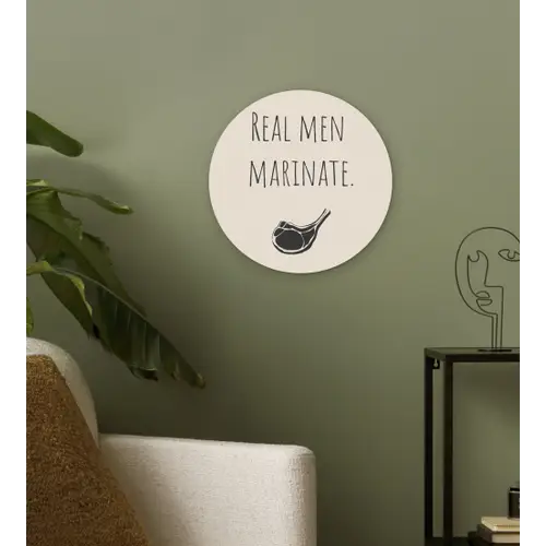 Vlees - Minimalistisch - Beige - Quote Wandcirkel plexiglas klein -sfeer3
