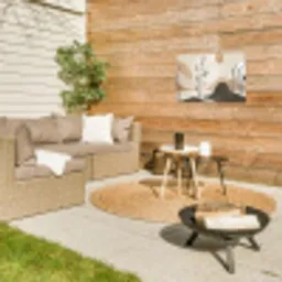 Japandi - Landschap - Beige Tuinposter op houten frame 2 cm dik klein -sfeer2