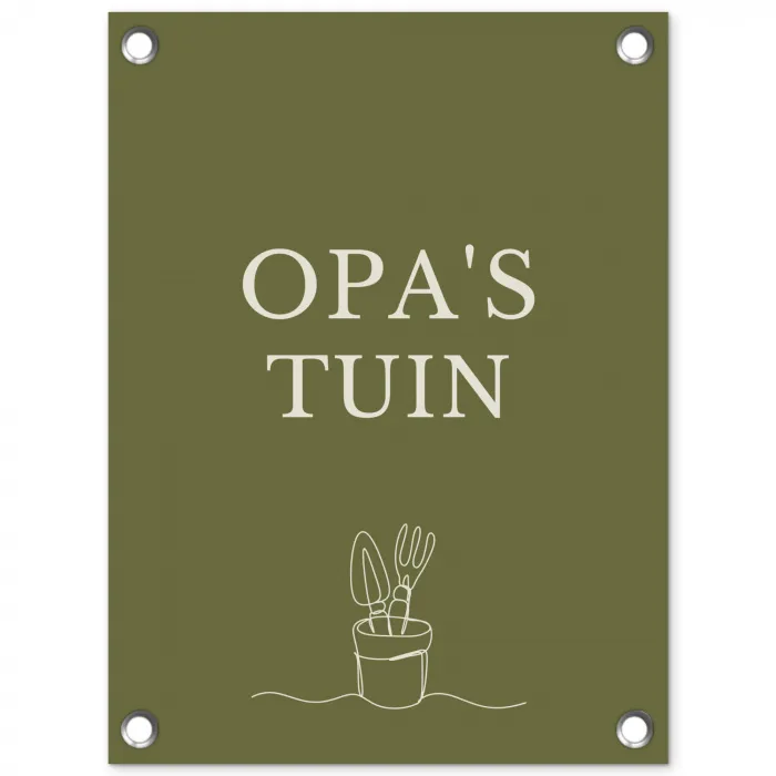 Opa's Tuin tuinposter los doek klein -3d