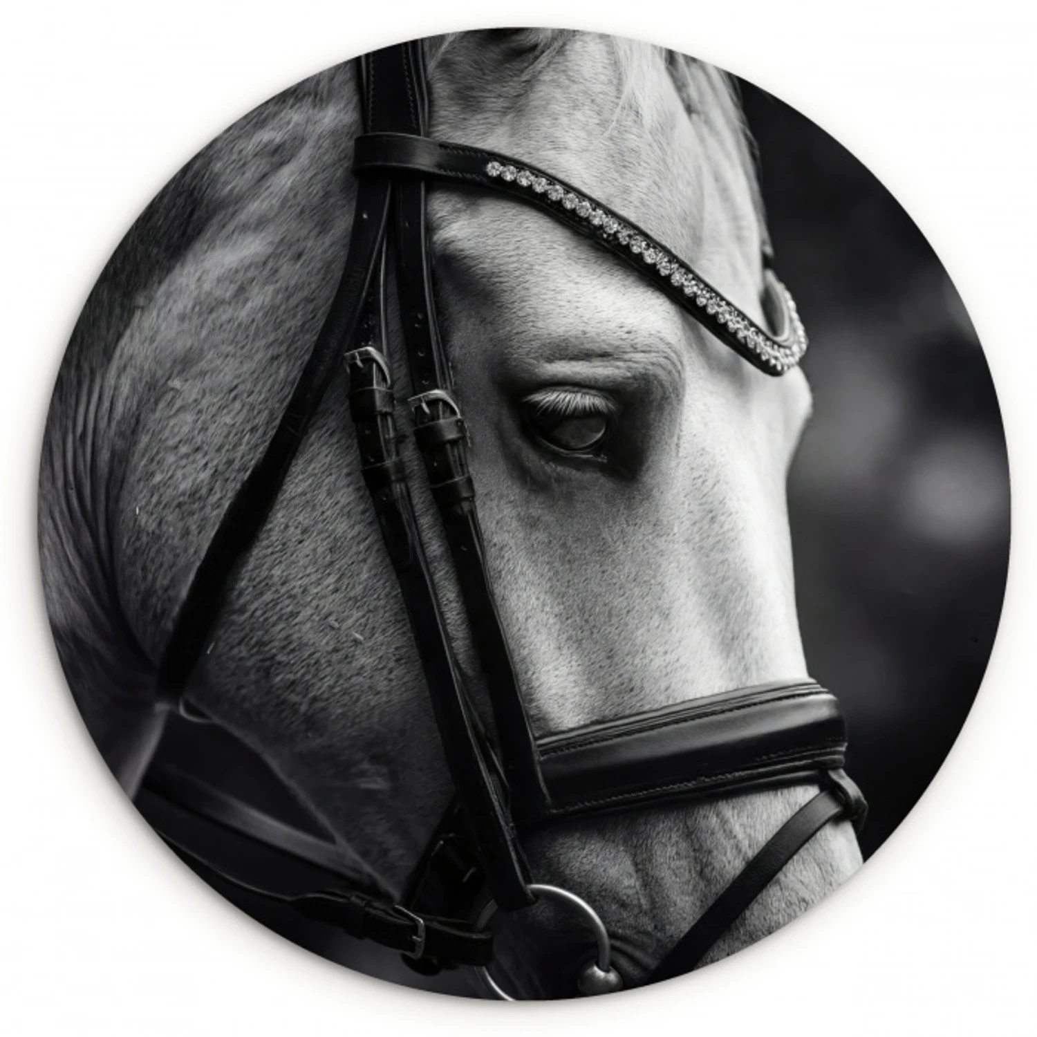 Paard - Schimmel - Portret Wandcirkel kunststof plaat 5mm dik klein -3d