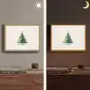 Kerstboom - Illustratie - Ster - Sneeuw Light Box met batterij (Wandlamp) middel -sfeer3