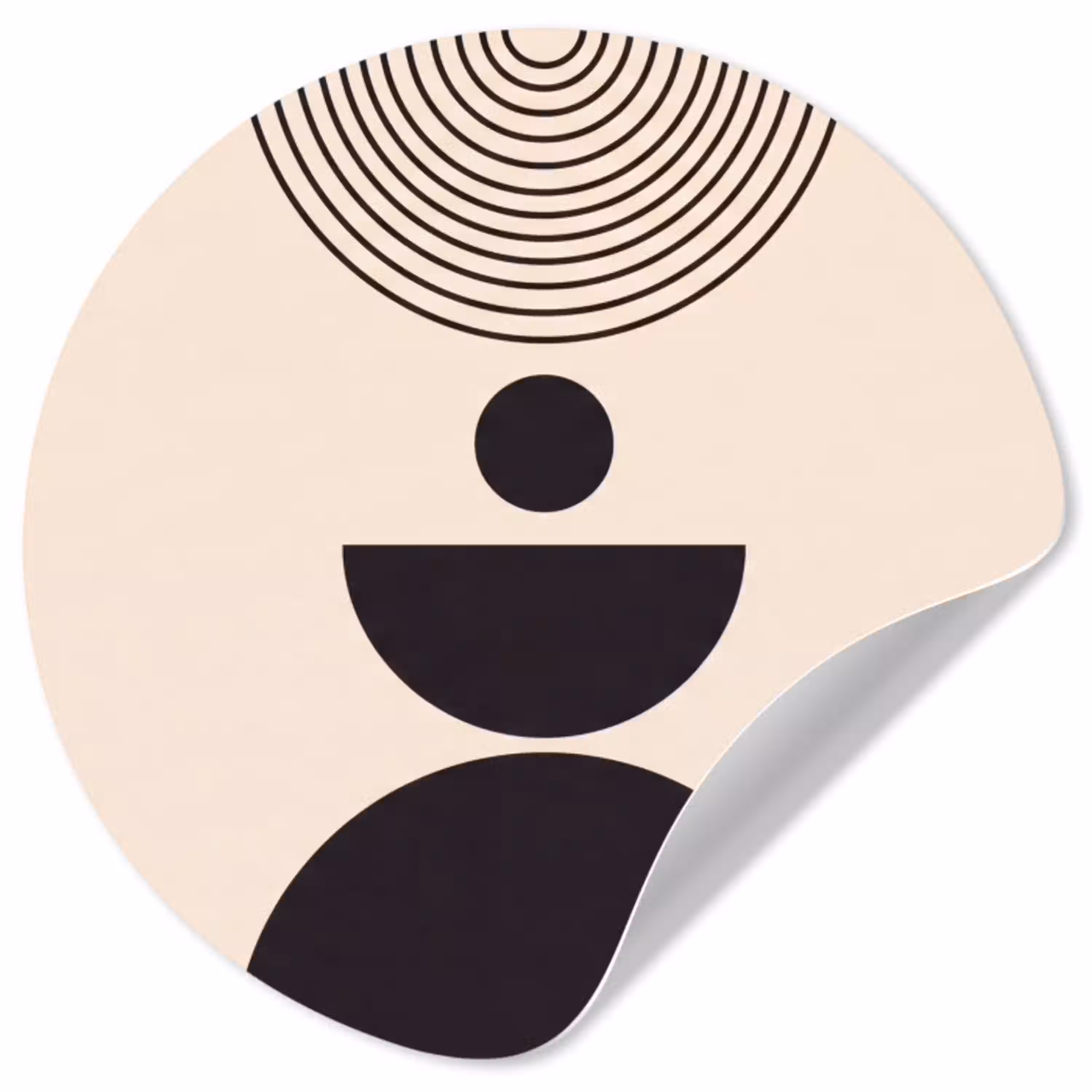 Geometrische balans - Kunst Wandcirkel behangsticker klein -3d