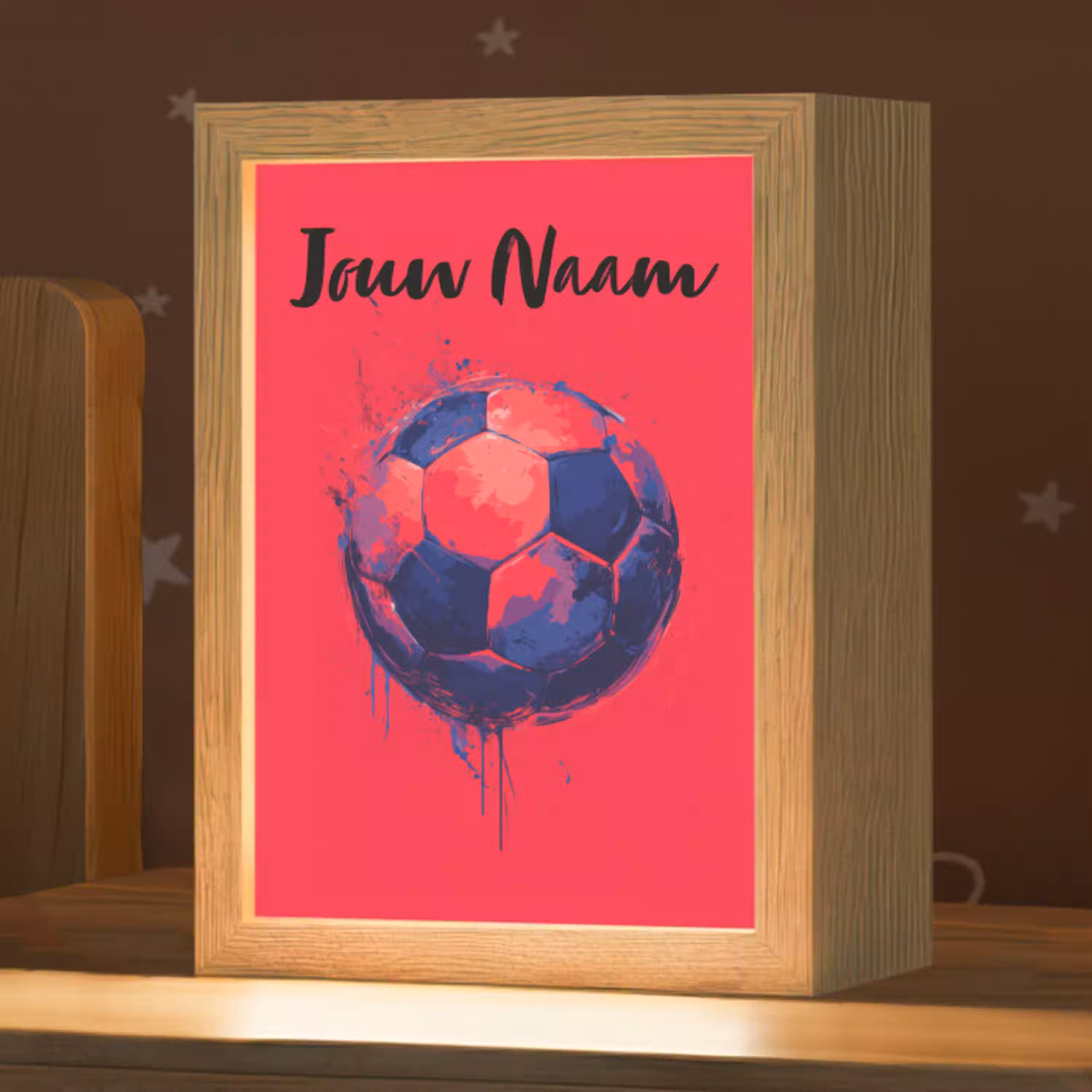 Rood - Voetbal - Abstract - Verfspatten Light Box met kabel (Kinderlampje) klein -zzz_3d_website