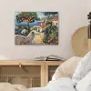 Huizen - Mozaïek - Sinaasappelbomen - Zee PET vilt klein -sfeer3