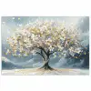 Boom - Winter - Levensboom - Modern - Goud poster papier klein -3d