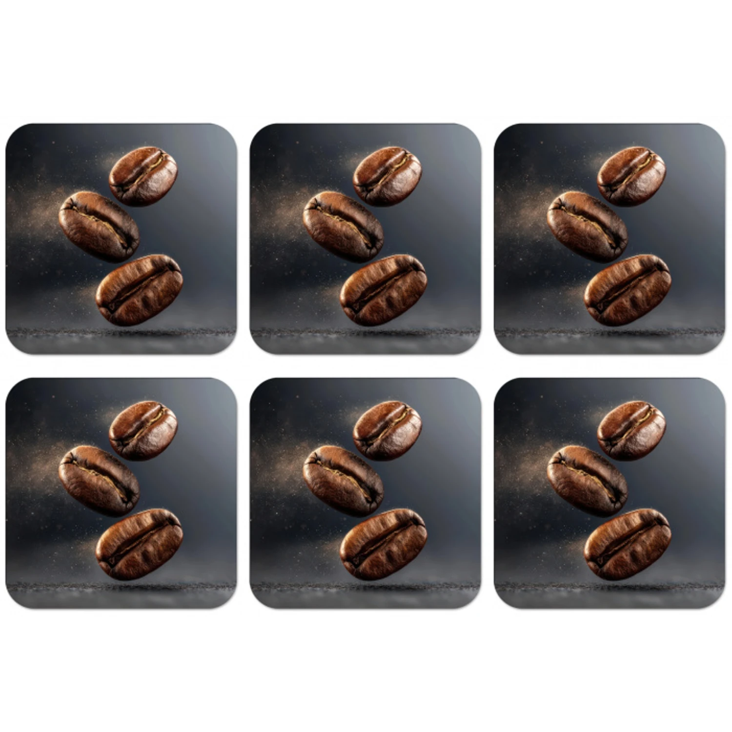 Koffiebonen - Zwevend - Grijs onderzetter kurk middel -zkaufland3dotto
