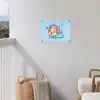 Corgi - Koptelefoon - Blauw - Muzieknoten tuinposter los doek klein -sfeer8
