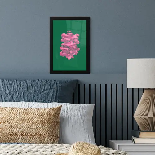 Abstract - Pink - Lijnen - Groen fotolijst zwart zonder passe partout klein -sfeer3
