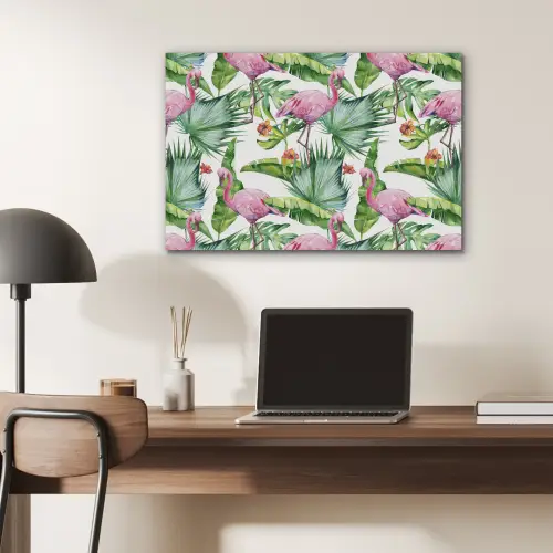 Bladeren - Flamingo - Bloemen - Jungle PET vilt middel -sfeer5
