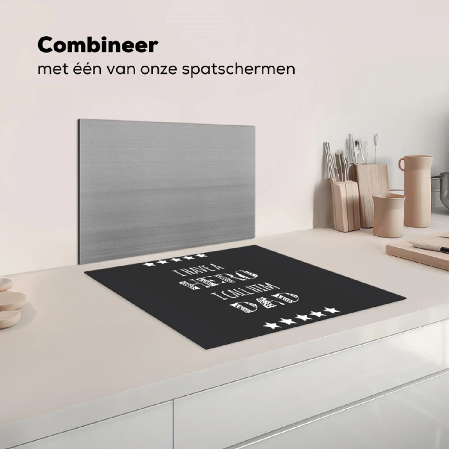 Spreuken - I have a hero I call him dad - Quotes - Vader Inductie beschermer vinyl 3mm middel -wsfeer7_website