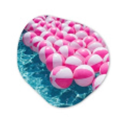 Strandballen - Roze - Water Wandcirkel Organisch Forex 3mm klein -3d