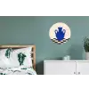 Vaas - Blauw - Geblokt - Modern Wandcirkel aluminium klein -slaapkamer