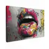 Lippen - Graffiti - Expressief canvas 2cm klein -z3d