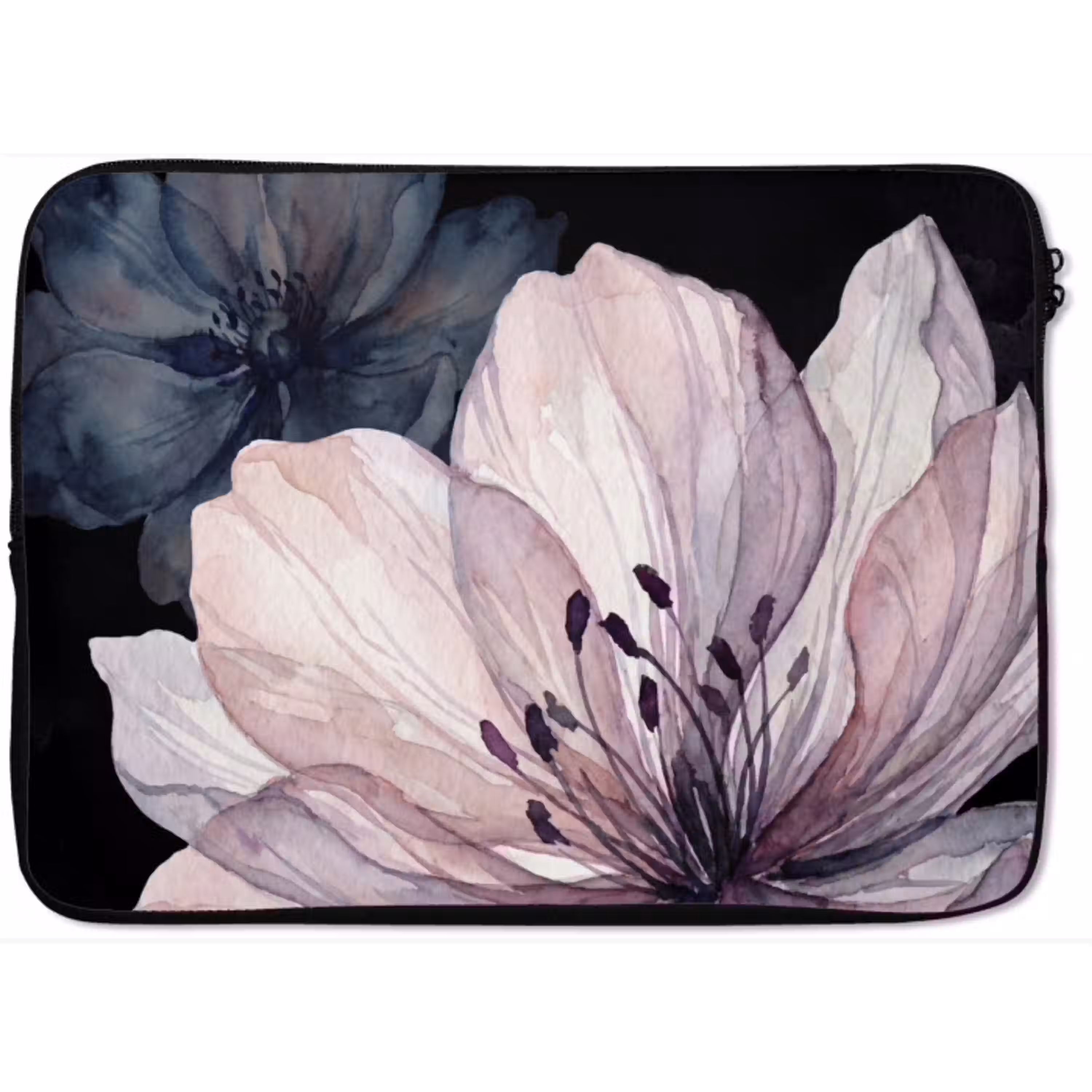 Bloemen - Aquarel - Modern - Roze - Donker laptophoes neopreen klein -zkaufland3dotto