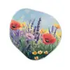 Weide - Bloemen - Kleurrijk Wandcirkel Organisch Plexiglas middel -3d