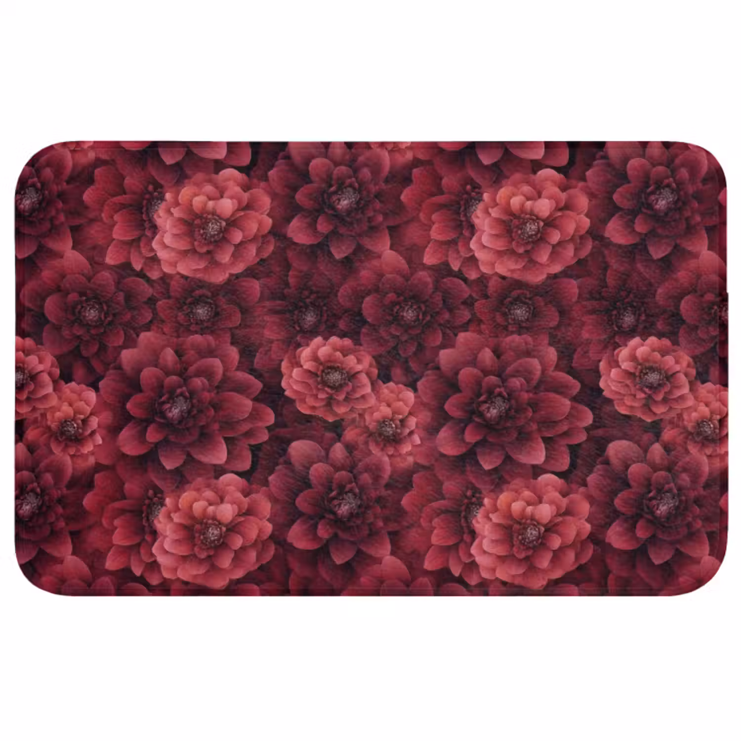 Badmat - Dahlias - Bloemen - Rood