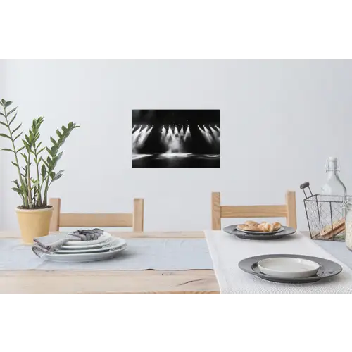 Theaterzaal - Mist - Spotlights - Zwart Muursticker klein -eettafel