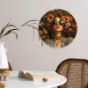 Vrouwen - Bloemen - Modern - Bril - Abstract Wandcirkel kunststof plaat 5mm dik klein -sfeer4