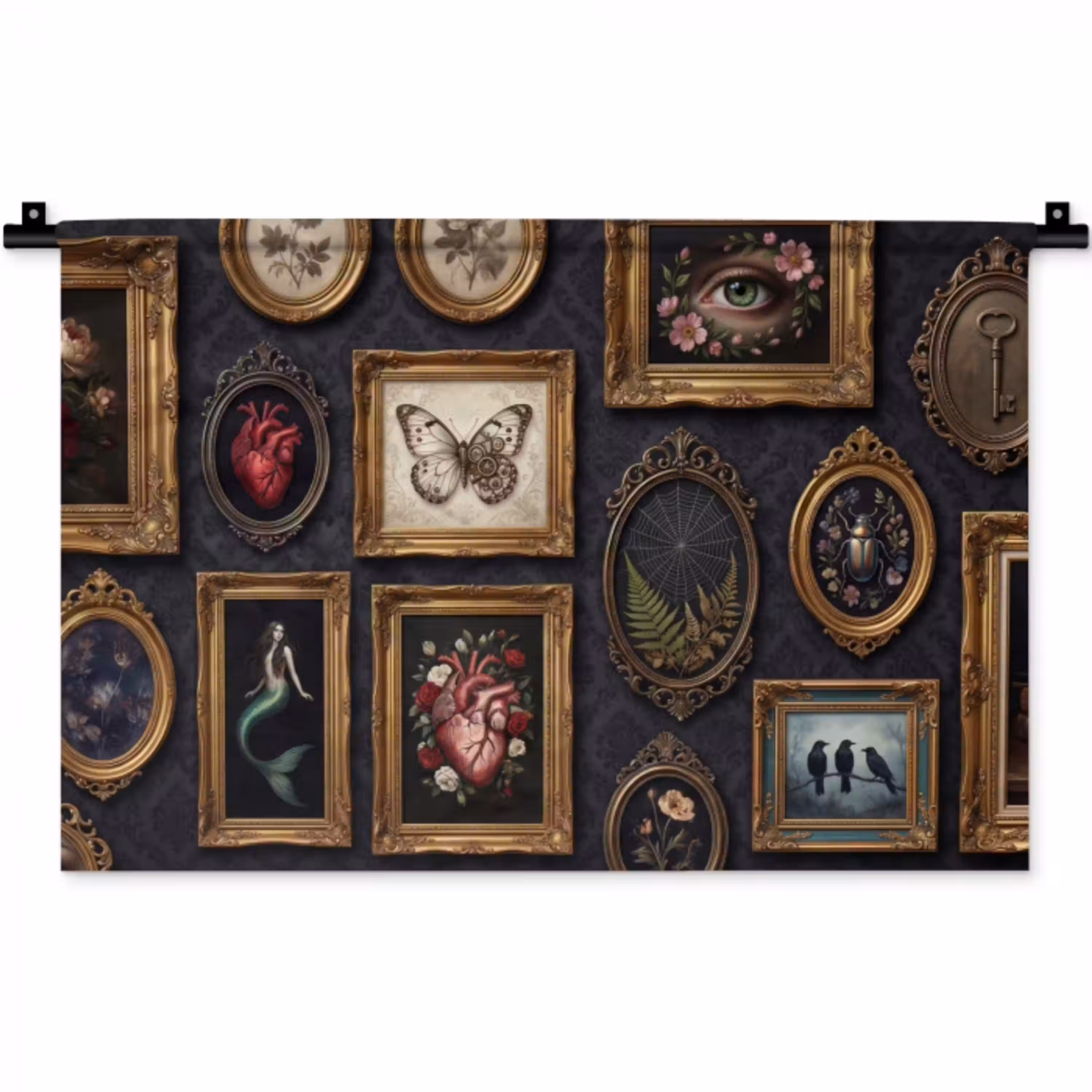 Kunst - Collectie - Vintage - Klassiek - Donker Wandkleed katoen klein -zz3d