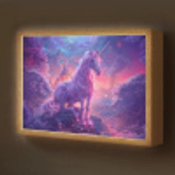 Eenhoorn - Fantasy - Kasteel - Meisje - Paars - Roze Light Box met batterij (Wandlamp kind) middel -z3d_website