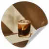 Glas - Ijskoffie - Schaduw - Bruin Wandcirkel behangsticker klein -3d