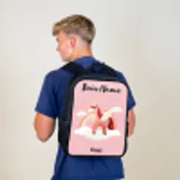 Eenhoorn - Vleugels - Roze - Regenboog Rugzak - Zwart middel -sfeer8