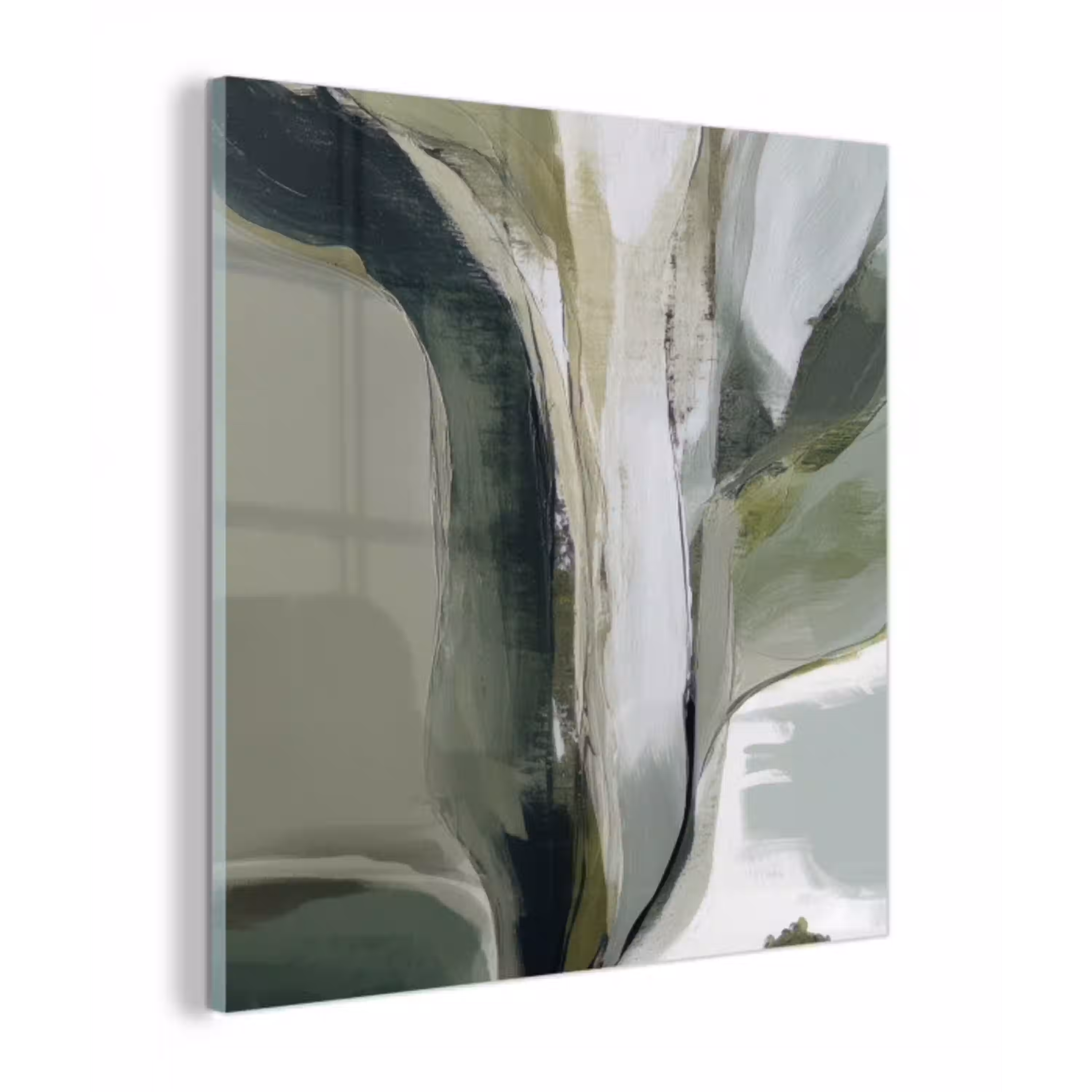 Natuur - Abstract - Groen - Penseelstreken plexiglas 5mm klein -z3d