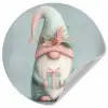 Kerstgnome - Cadeau - Groen Wandcirkel behangsticker klein -3d