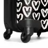 Crèmekleurige harten op zwart NBS - Handbagage koffer - Volwassenen Unisex middel -wiel