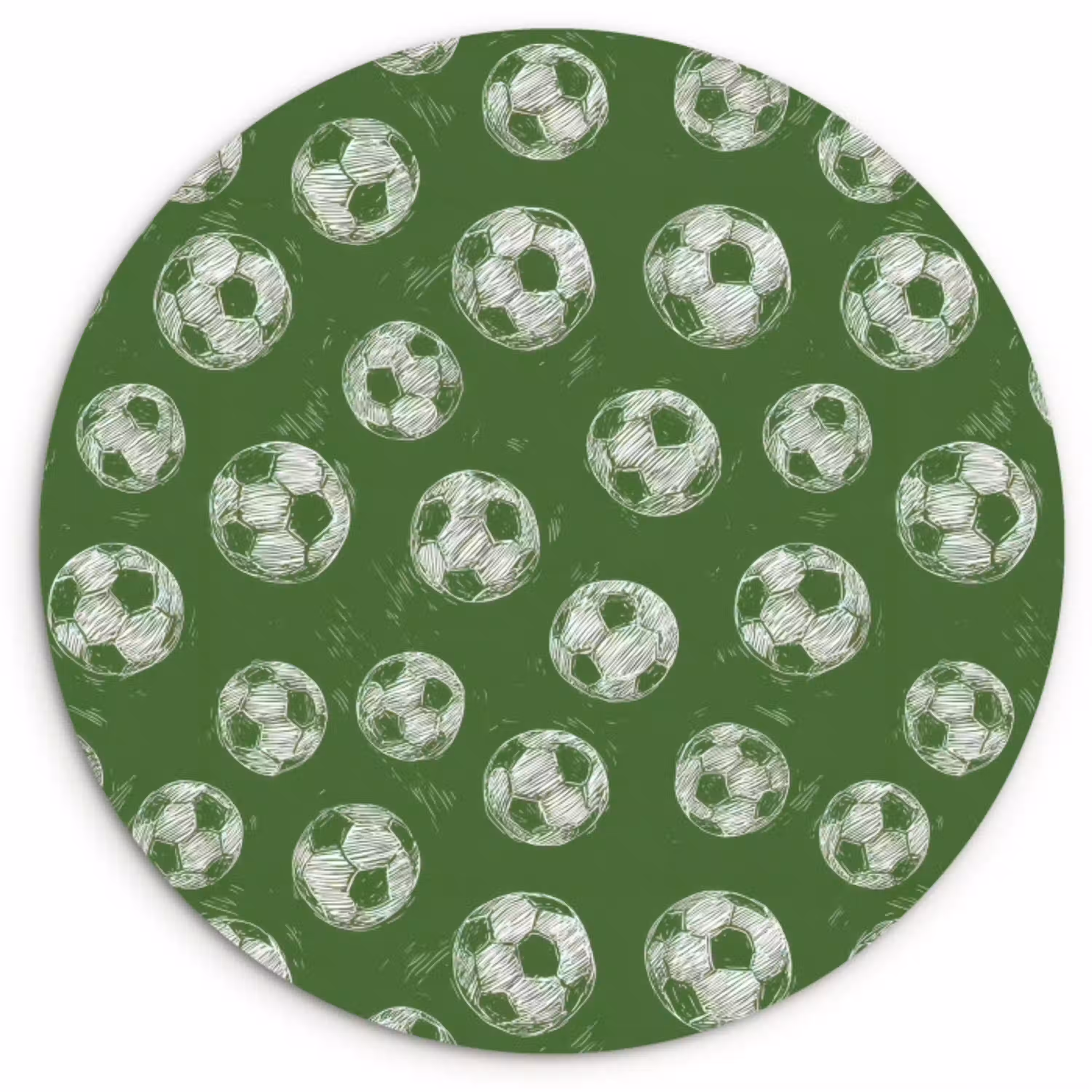 Voetbal - Sport - Groen Wandcirkel kunststof plaat 5mm dik klein 188 -3d