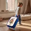 Uil als Indiaan Kinderkoffer - Blauw klein -sfeer1