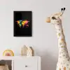 Wereldkaart - Verf - Kleurrijk - Graffiti - Wereld fotolijst zwart zonder passe partout klein -usfeer4_kinderkamer