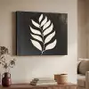 Blad - Wit - Minimalistisch Textielframe zwart klein -sfeer3