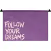 Follow your dreams - Paars - Penseeltextuur Wandkleed katoen klein -zz3d