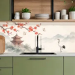 Kraanvogel - Azië - Klassiek keuken achterwand 2 middel -sfeer3