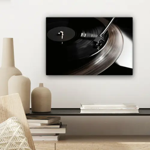 Close-up - Vinylplaat - Platenspeler - Zwart canvas 2cm klein -sfeer6