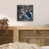 Kerstbal - Versierd - Blauw aluminium wit klein -sfeer3