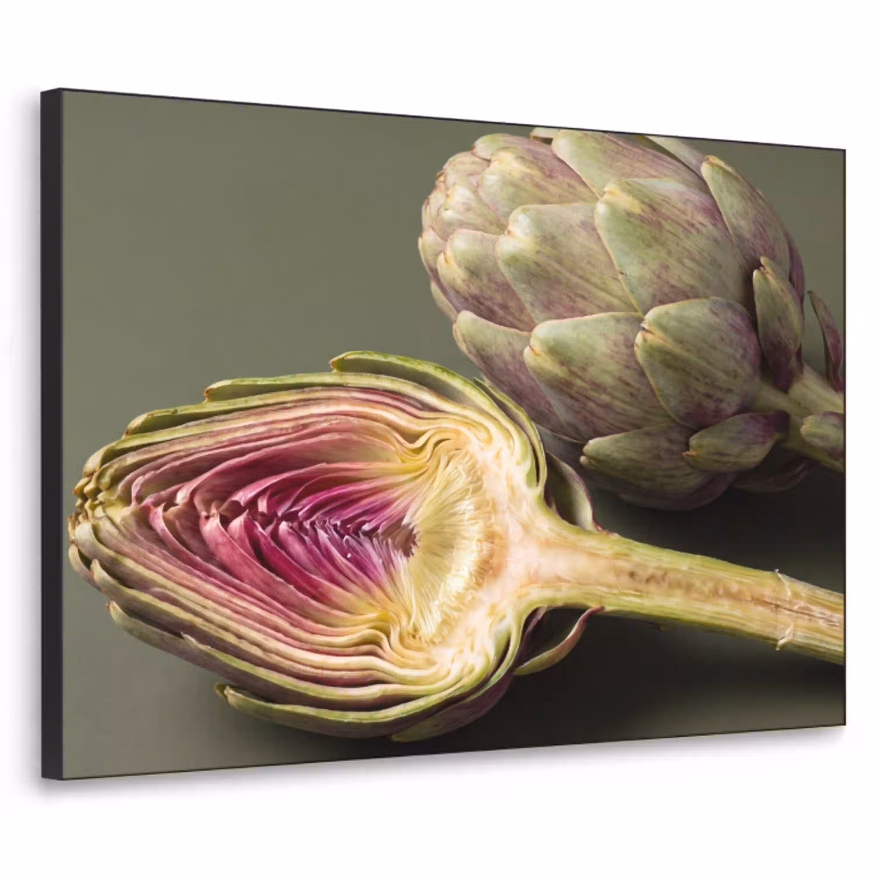 Artisjok - Paars - Voedsel Textielframe zwart klein -3d