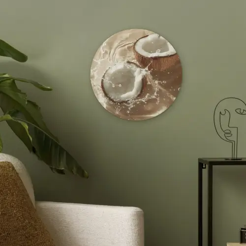 Kokosnoot - Water - Beige - Spetters Akoestische PET Vilt - Rond klein -sfeer2