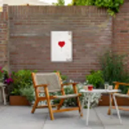 Ballon - Rood - Hart Tuinposter op houten frame 2 cm dik klein -sfeer3