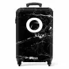 Marmer - Letter O - Zwart - Luxe NBS - Handbagage koffer - Kinderen Unisex middel -productfoto_recht