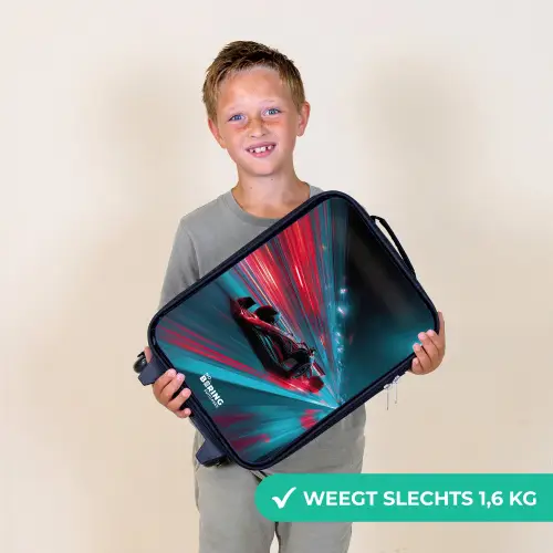 Raceauto - Baan - Neon - Verlichting Kinderkoffer - Zwart klein -sfeer4_NL